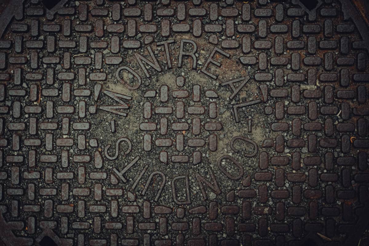 Close-up of a dark cast iron surface