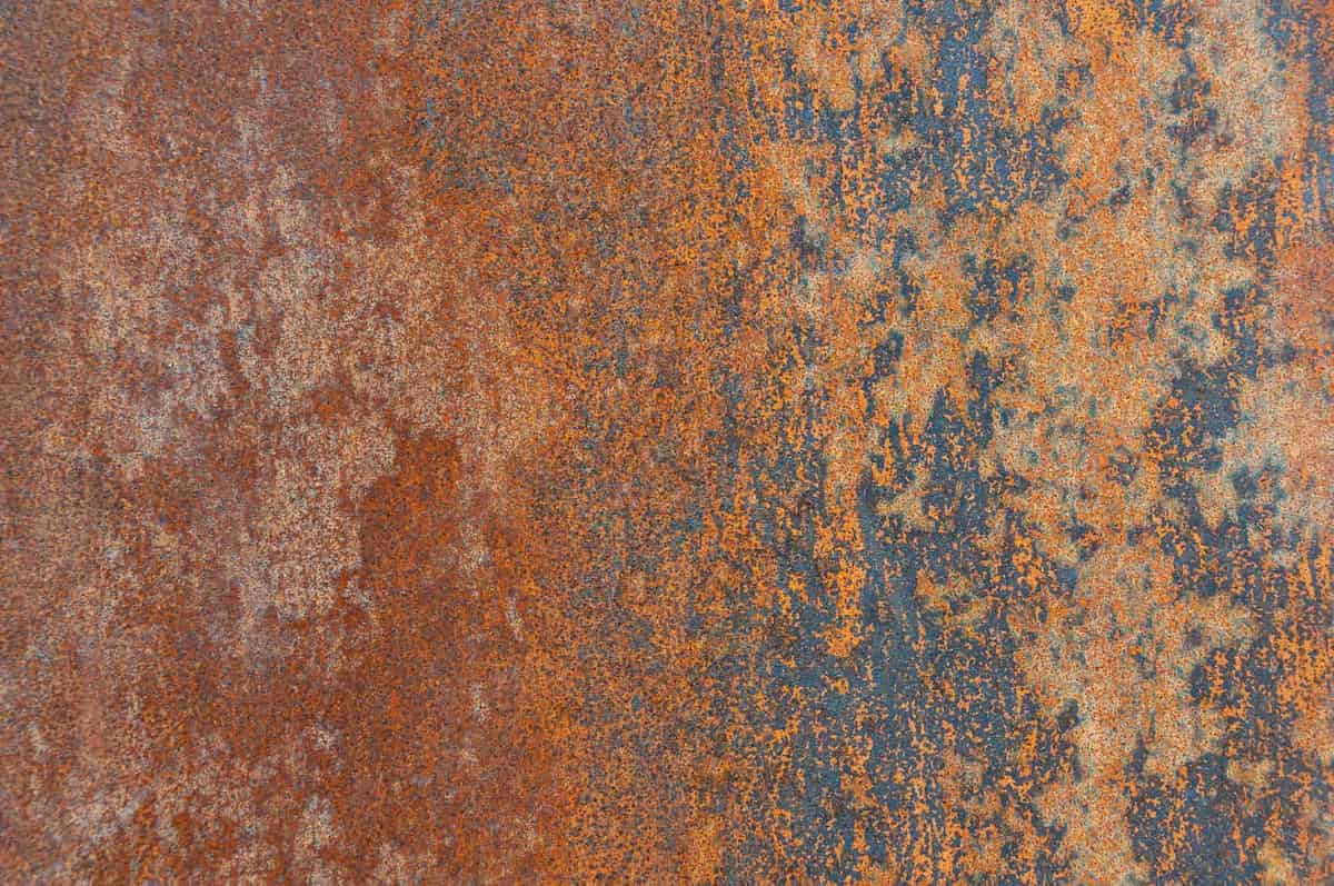 Close view of a rusted metal surface